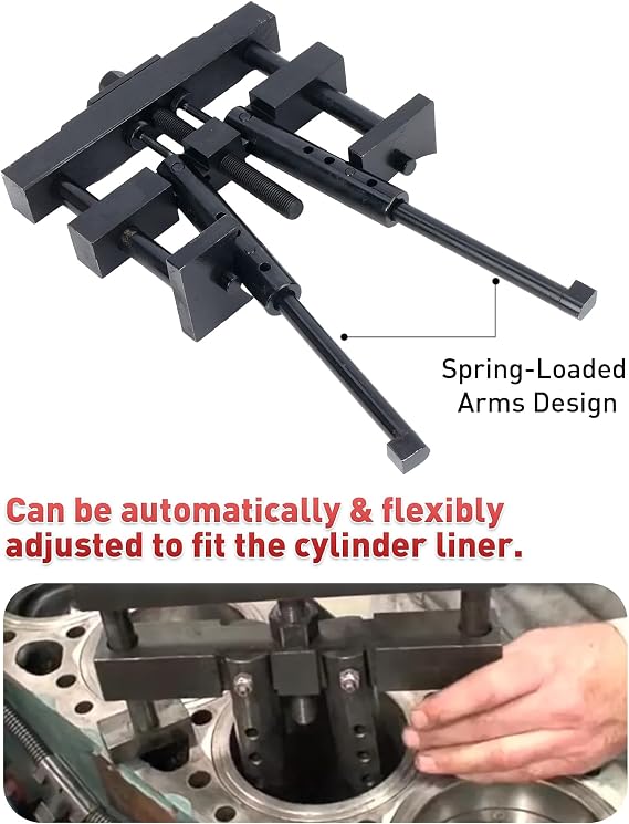Cylinder Liner Puller Assembly,Heavy Duty Diesel Engine Cylinder Liner Puller Used for Mack Cummins CAT on Wet Liner from 3-7/8 to 6-1/4 bore