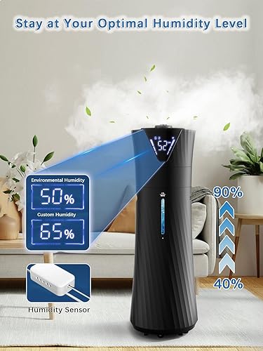 Miniatura 5 de Humidificador de 17L4.5 galones para habitación grande, humidificadores ultrasónicos inteligentes y silenciosos de niebla fría para dormitorio,