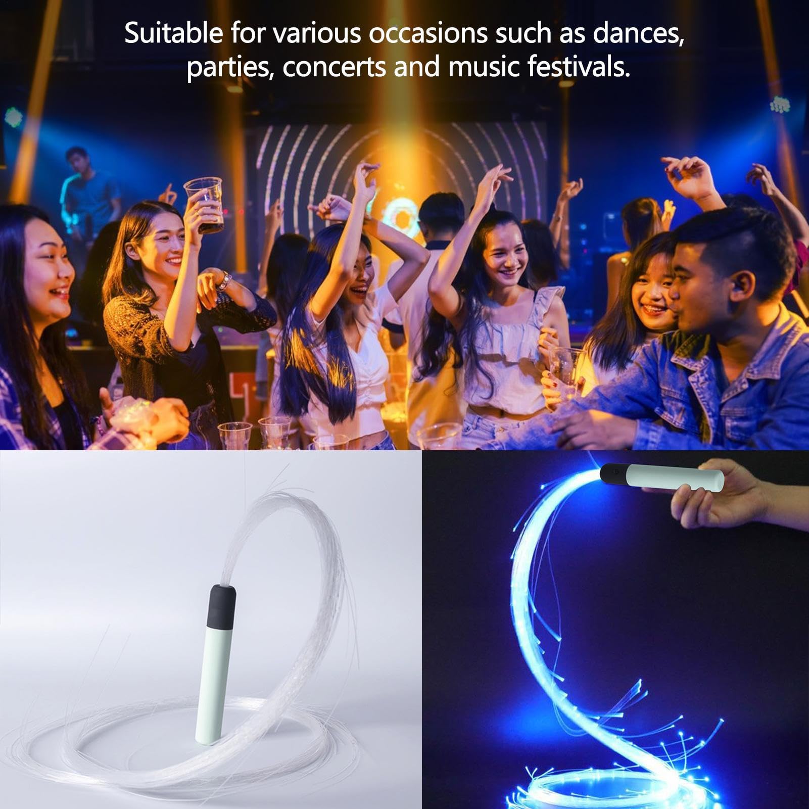 Frusta da ballo a LED | rotanti luminosi a LED a 7 colori - 4 modalità di illuminazione variabile Fruste per festival musicali, fruste danzanti per feste di carnevale