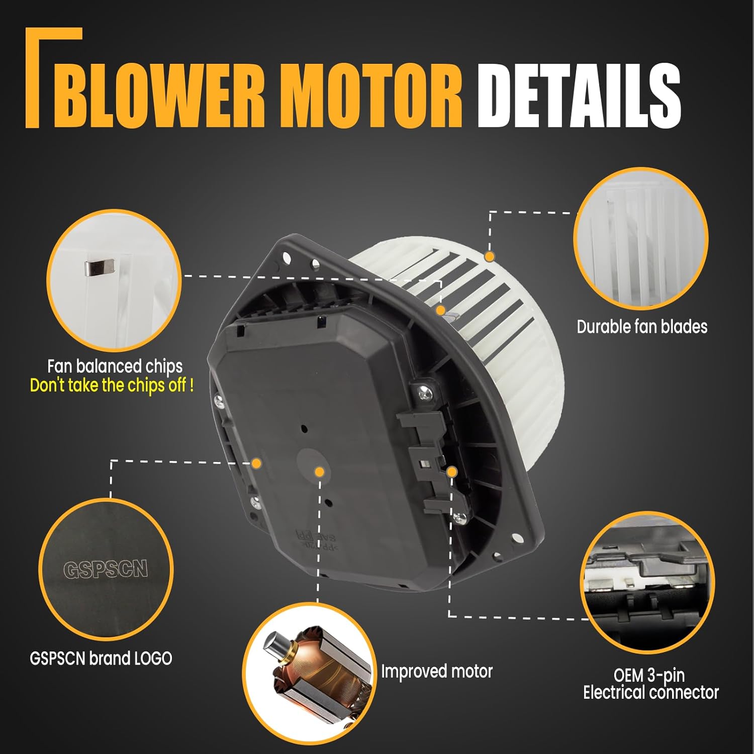 GSPSCN 700193 AC/HVAC Blower Motor for 2003-2022 Infiniti FX35 FX45 FX50 G25 G35 G37 EX35 M35 M45 Q45 Q50 Q60 QX50 QX60 QX70 /Nissan Maxima Altima 350Z 370Z Murano Pathfinder Quest GT-R 27225AM611