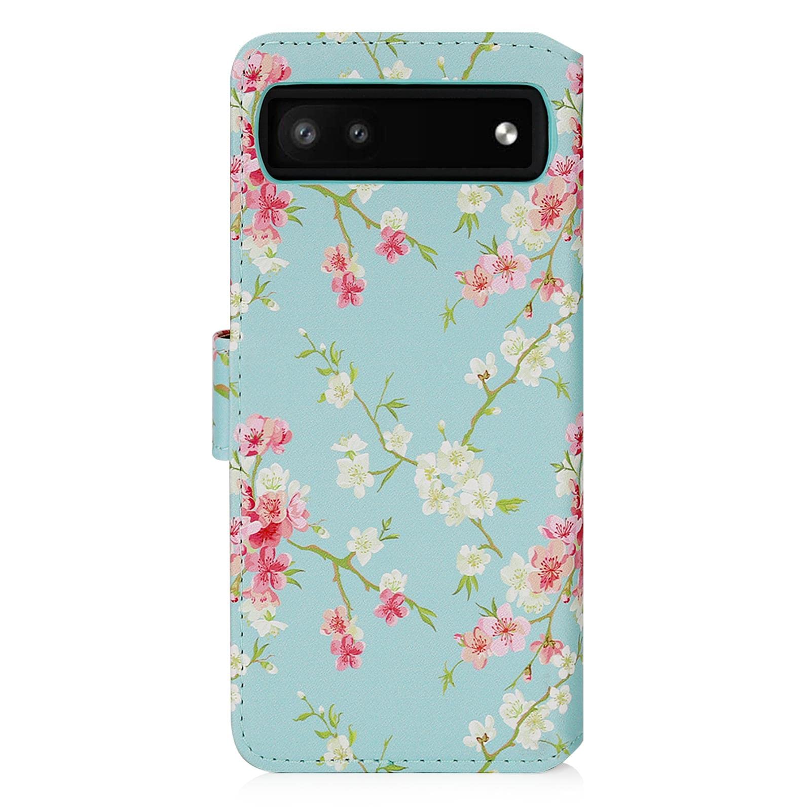 32nd Blumen Series Hülle Für Google Pixel 6 – Kunstleder Mit Blumenmuster, Kartenfach Und Magnetverschluss