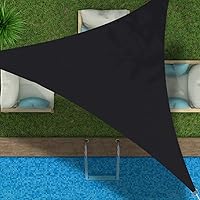 Vista 34 de Toldo triangular de bloqueo UV, toldo impermeable para jardín al aire libre para patio con kit de herrajes de acero inoxidable 304, gris, 6.5 x 6.5