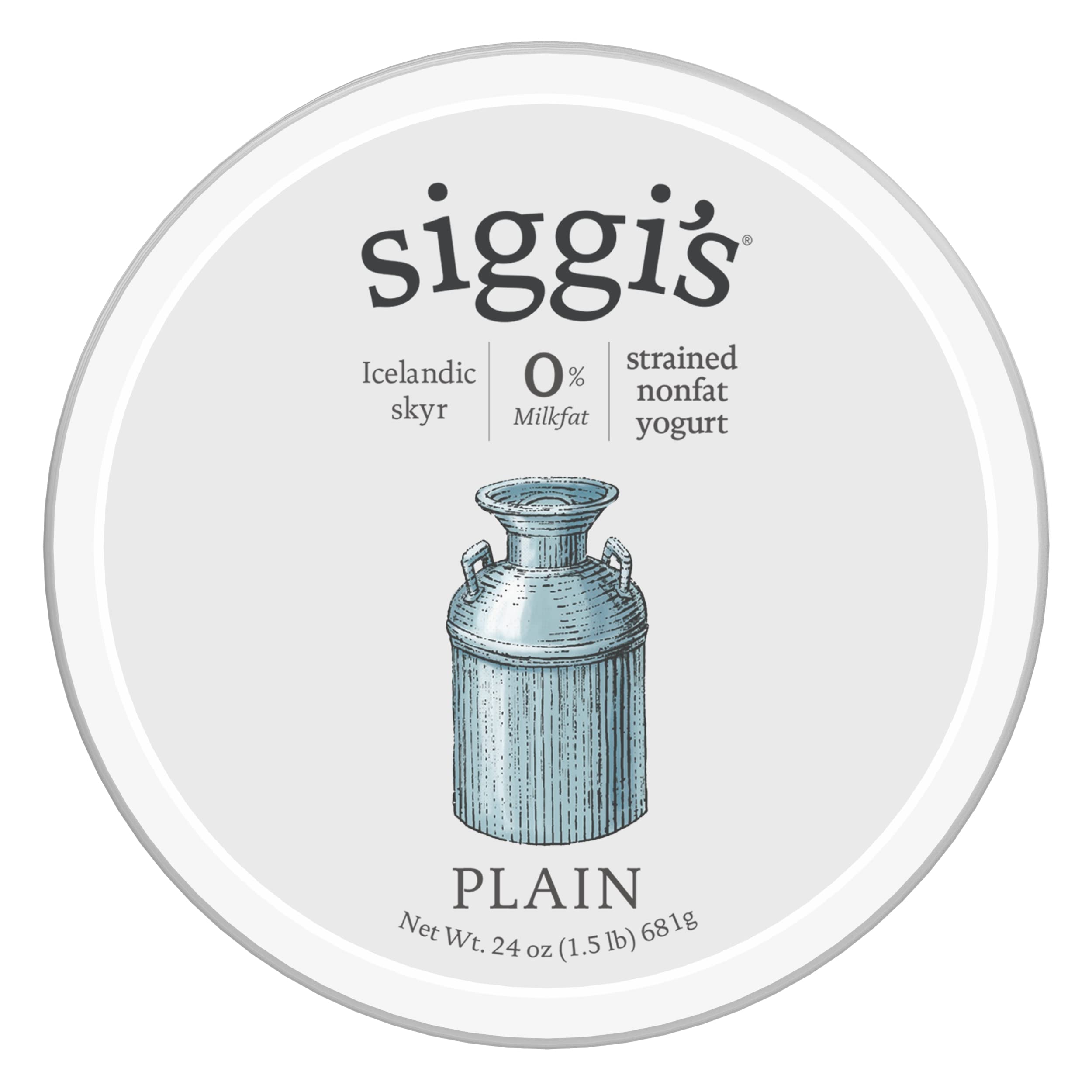 siggis Icelandic Strained Nonfat Yogurt Plain 24 oz Multiserving Container Thick Protein-Rich Yogurt Snack — view 10