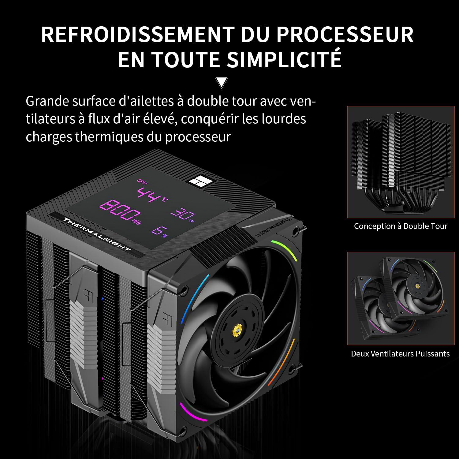 Thermalright Phantom Spirit 120 - Ventola digitale EVO, 7 tubi termici, doppia ventola PWM da 120 mm, display digitale sul coperchio, per PC AM4/AM5/Intel LGA1700/1851/1150/1151/1200