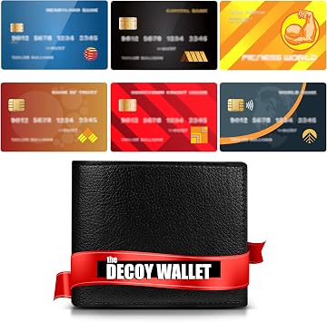 Fake Travel Decoy Wallet with 6 Realistic Fake Credit Cards - Pickpocket Safety