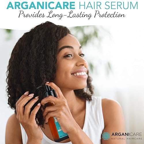Miniatura 6 de Arganicare Aceite de argán natural para cabello seco y dañado, suero vegano para el crecimiento del cabello con aceite de jojoba diseñado para la
