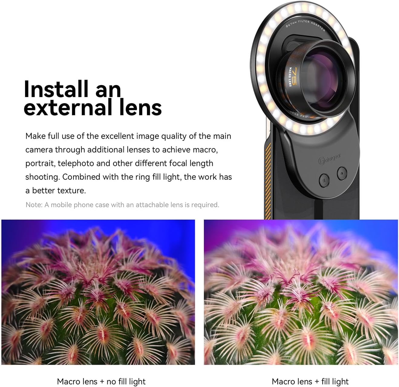 Phone Light, Selfie Magnetic, Video Compatible With iPhone Android, Tablet, Camera, Laptop Photography, 3 Adjustable Modes, Beauty Ring - White