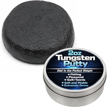 Reaction Tackle Tungsten Putty Weight - for Fishing, Fly Fishing, Pinewood Derby Car, Golf & Tennis - 2 Oz 60g