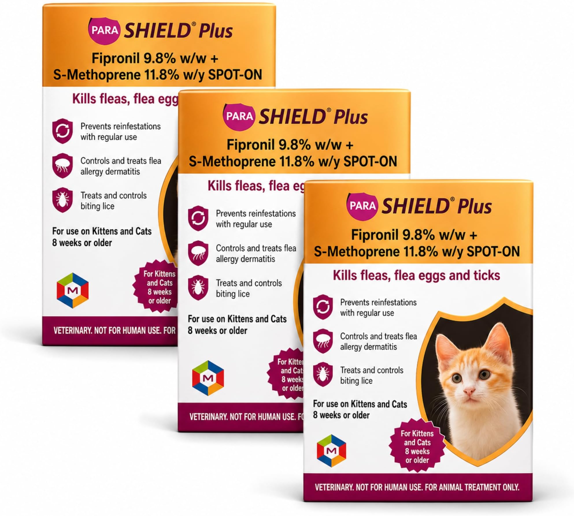 Medfly Spot On Solution for Cats (Pack of 3) | Effective Treatment for Tick, Flea, Lice | Complete Parasite Protection - Keeps Cats and Kittens Healthy and Happy (Pack of 3)