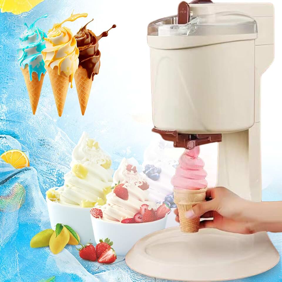 Máquina de Sorvete, Máquina de Sorvete Soft Serve, Sorveteira, Gelato, Máquina de Sorvete, Máquina de Sobremesa Faz Sorvete, Gelato, Sorvete, Tigela de Smoothie, Faz 7-8 Sorvetes