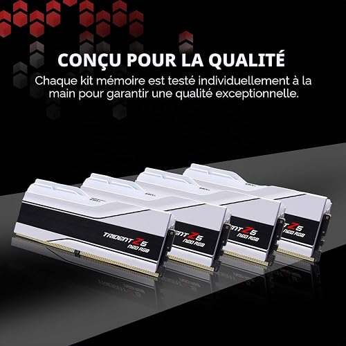G.Skill Trident Z5 Neo RGB Series DDR5 RAM (AMD Expo) 32GB (2x16GB) 6000MT/s CL30-36-36-96 1.35V U-DIMM Computer Memory - Matte White (F5-6000J3036F16GX2-TZ5NRW) - 5