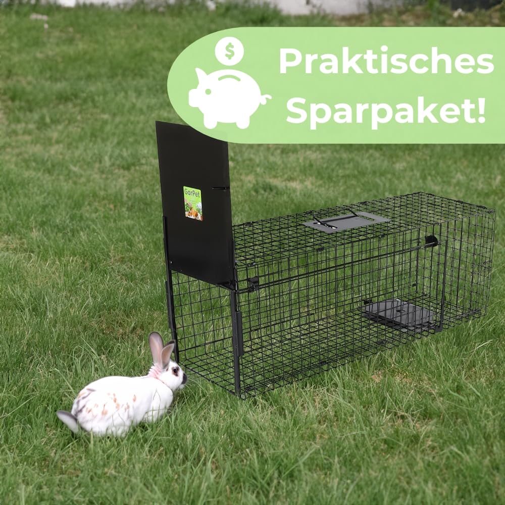 2er Set Fuchsfalle Einzeltür Lebendfalle Marder Waschbärfalle Eichhörnchenfalle Drahtfalle Tierfalle Hasenfalle Wetterfest 80