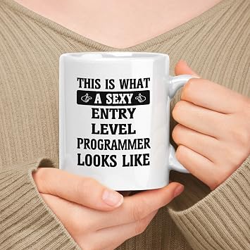 Funny Gift For Entry Level Programmer - 11oz, 15oz White Ceramic Mug - This Is What An Entry Level Programmer Looks Like