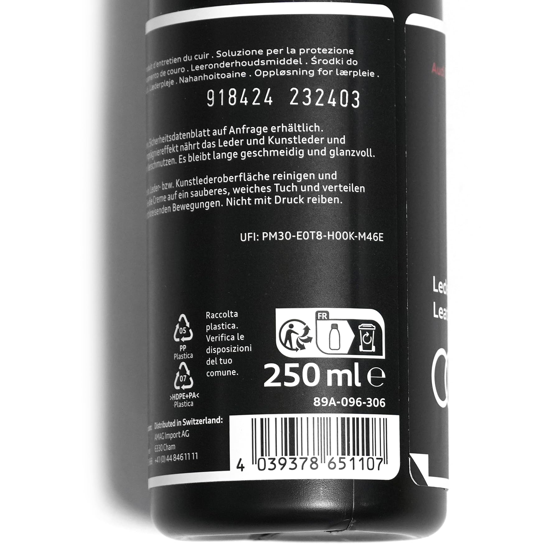 Audi 89A096306 Cura della Pelle 250 ml detergente impregnante per Pelle