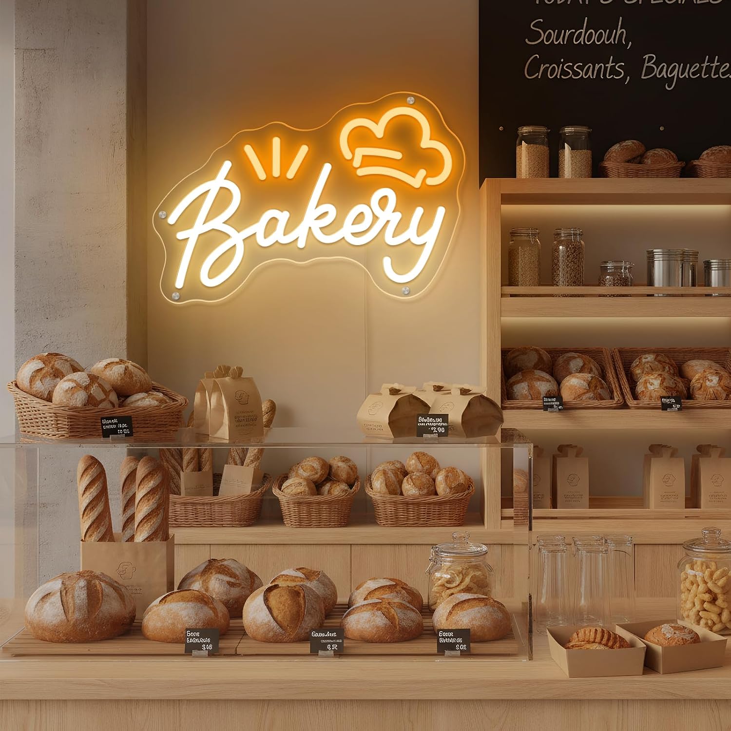 Bakery Signs Bakery Shop Decoration Neon Sign for Wall Decor Cake Dessert Store LED Signs for Snack Bar Restaurant Kitchen Light up Sign for Coffee Station