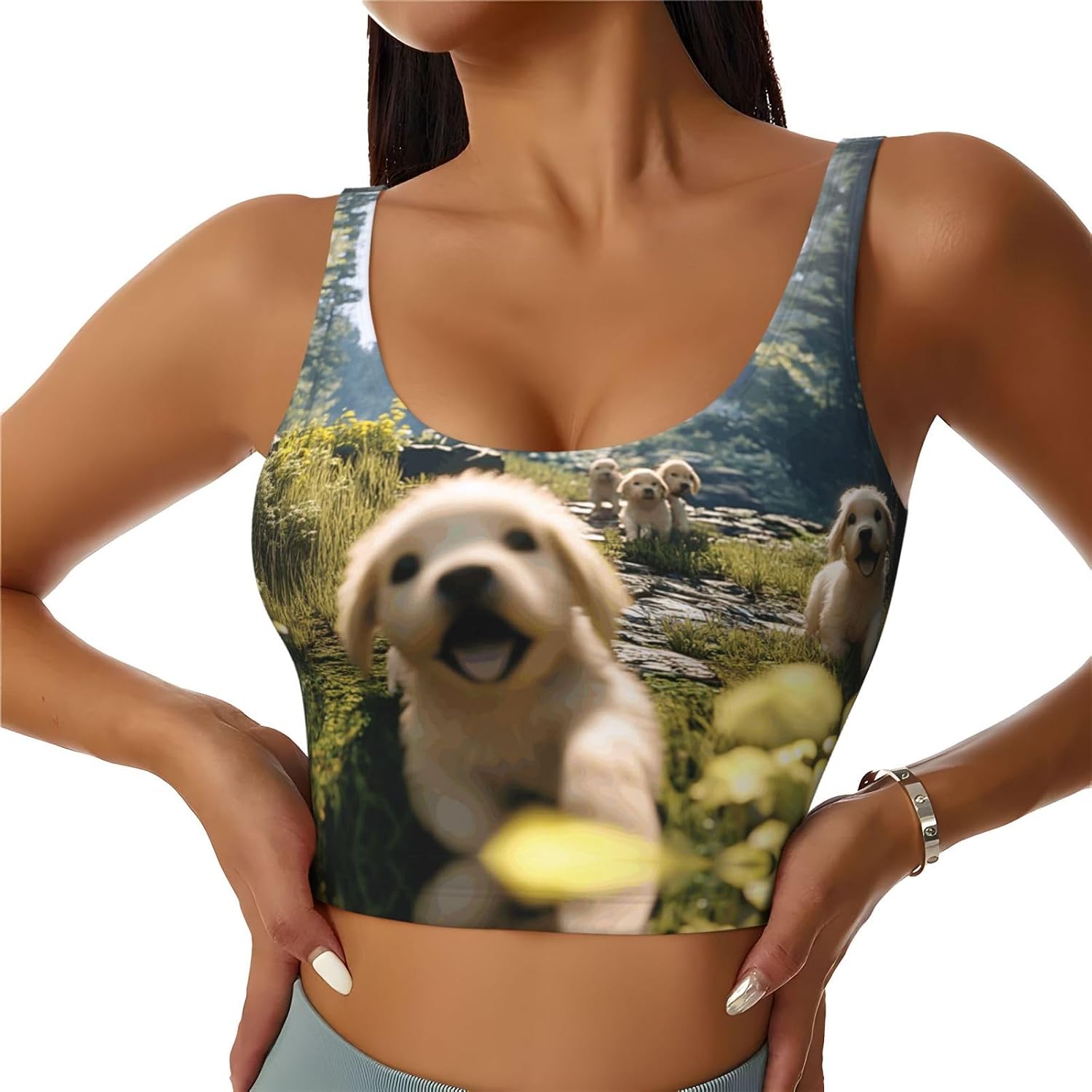 A Lively Little Dog Women's Sports Bras - High Support Workout Tops for Women, Yoga Sports Bra, Bralettes with Support