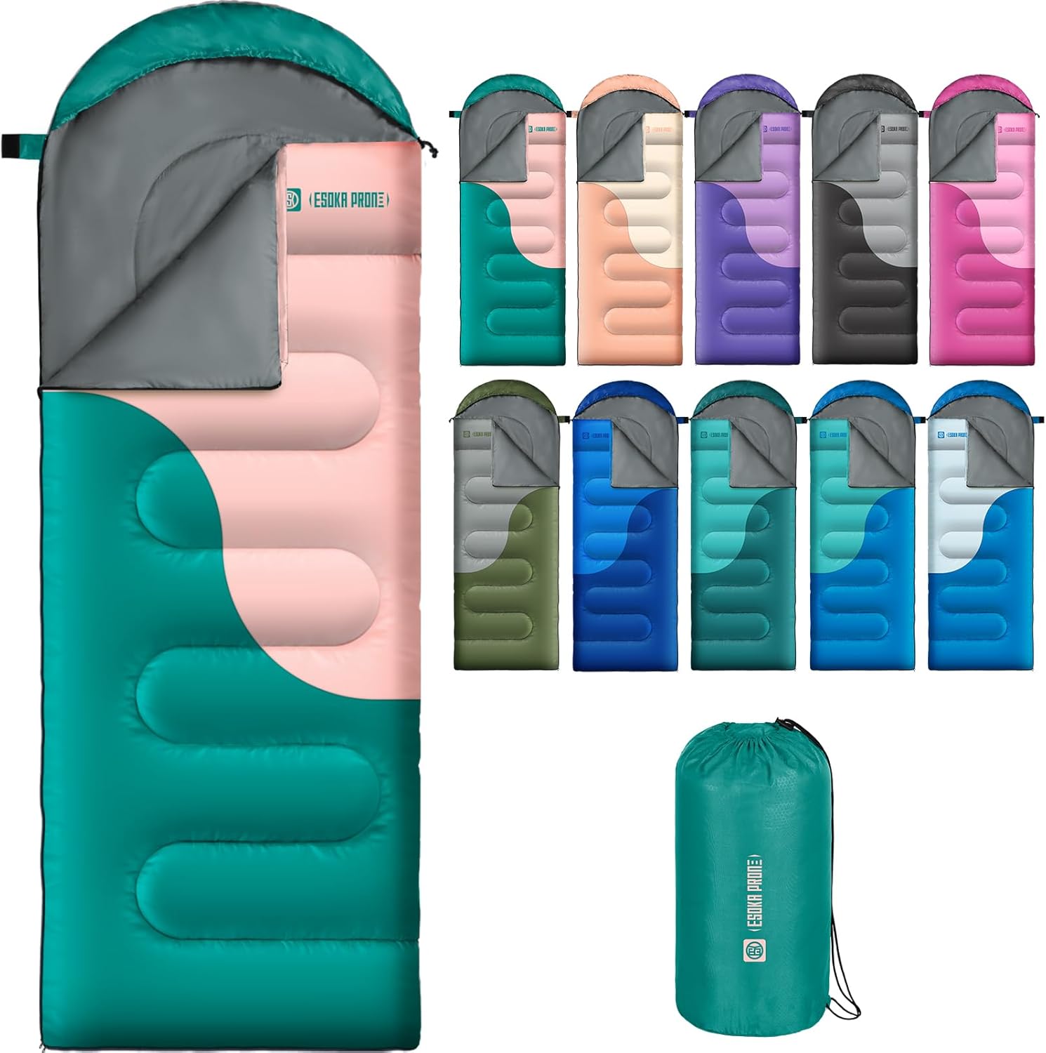 Sleeping Bags for Adults&Kids,Lightweight Waterproof Warm Weather Sleeping Bag,Compact Portable Sleeping Bag for Camping,Essentials Gear for Camping Hiking Outdoor Travel