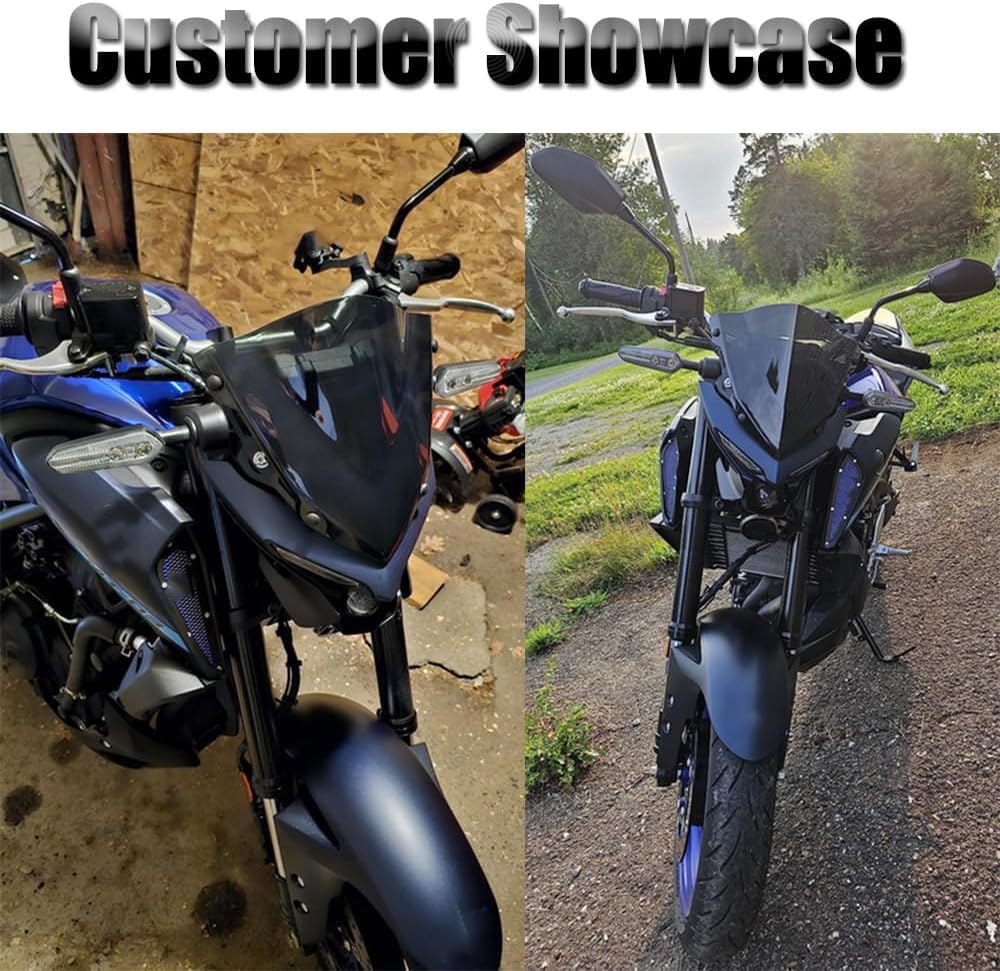 Kucehiup Motorcycle Windshield Windscreen Sports Visor Fits for Y-A-M MT03 MT25 MT-03 MT-25 2020 2021 2022 2023 2024 2025 20-25
