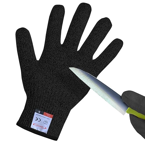 Vista 71 de Guantes de corte, 1 par de guantes resistentes a los cortes de grado alimenticio, guantes resistentes a cortes para cocina, pelado de ostras, Gris