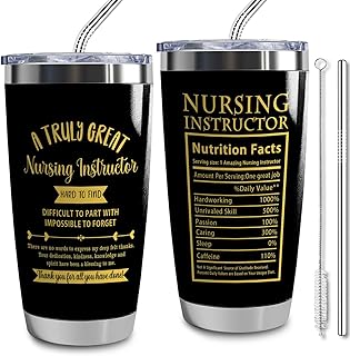 Nursing Instructor Tumbler, 20 oz Stainless Steel Insulated Tumbler with Lid, Medical Assistant Gifts, Nursing Student Gifts