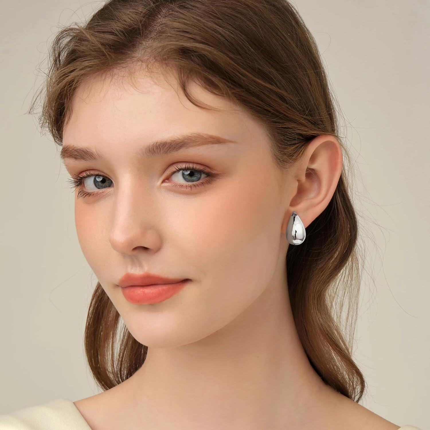 Gacimy Teardrop Earrings Dupes for Women 14K Gold Plated, Chunky Drop Earrings for Women with 925 Sterling Silver Post - Image 7