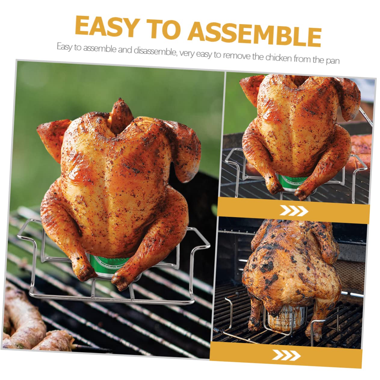 Soporte Plegable Acero Asar Inoxidable Pollo para para Barbacoa