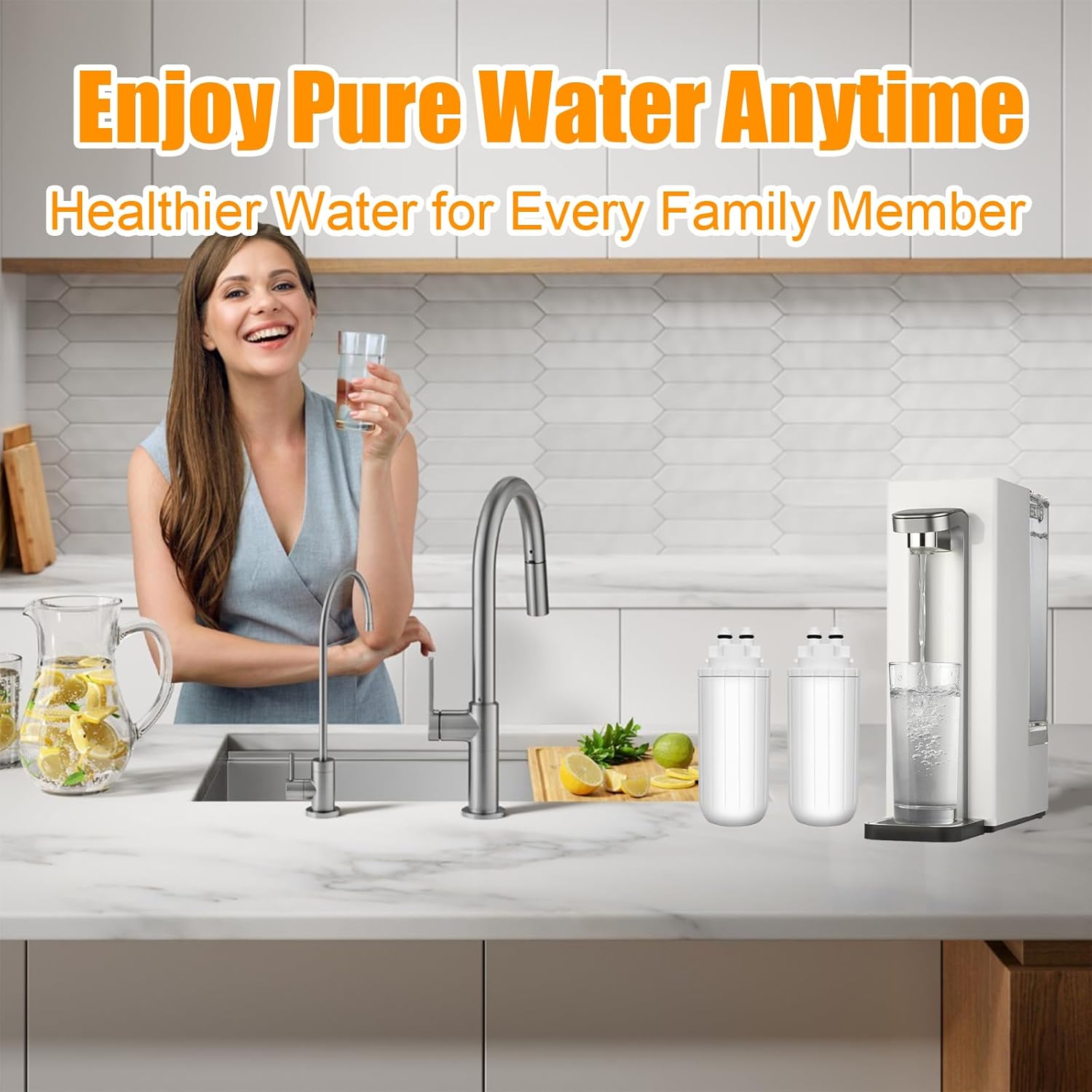 2 Pack Water Filter Replacement for Bri-ta Hub Instant Countertop Device, Drinking Water Replacement Filter Replace CTO1