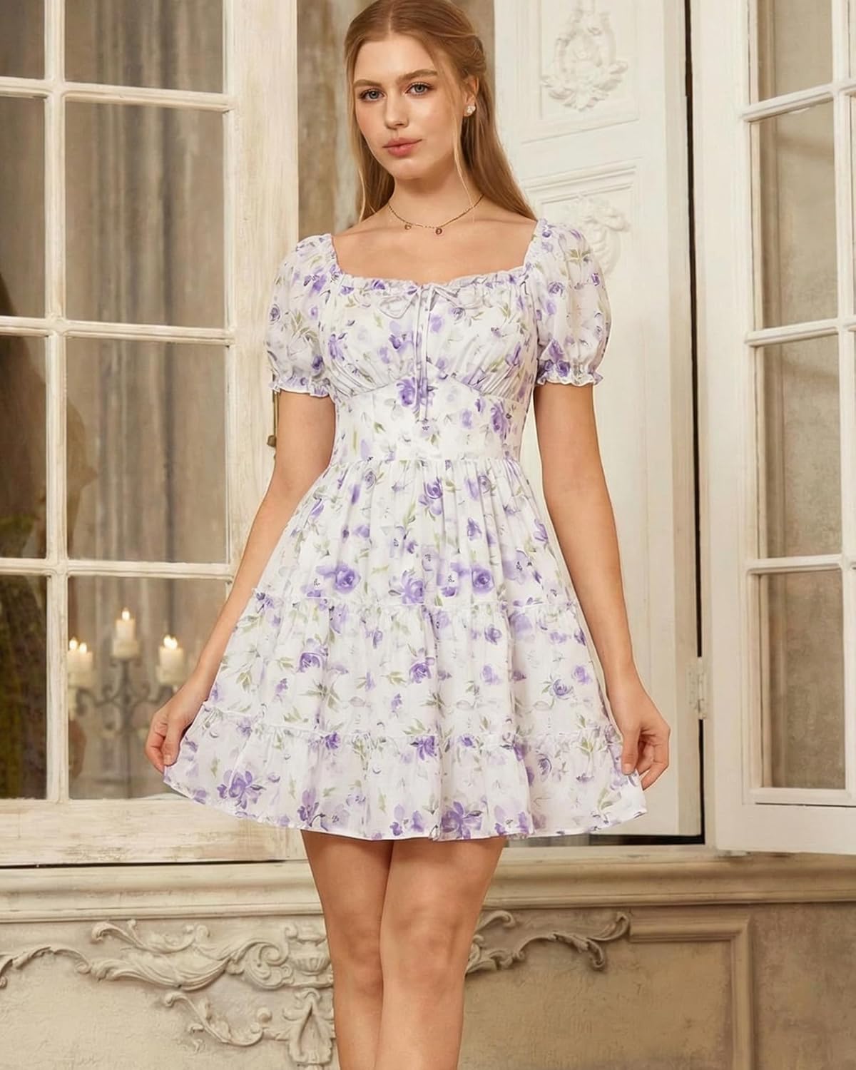 Scarlet Darkness Floral Corset Mini Dress Women Teen Summer Off Shoulder Dress Graduation Cute Sundress with Pockets - Image 2