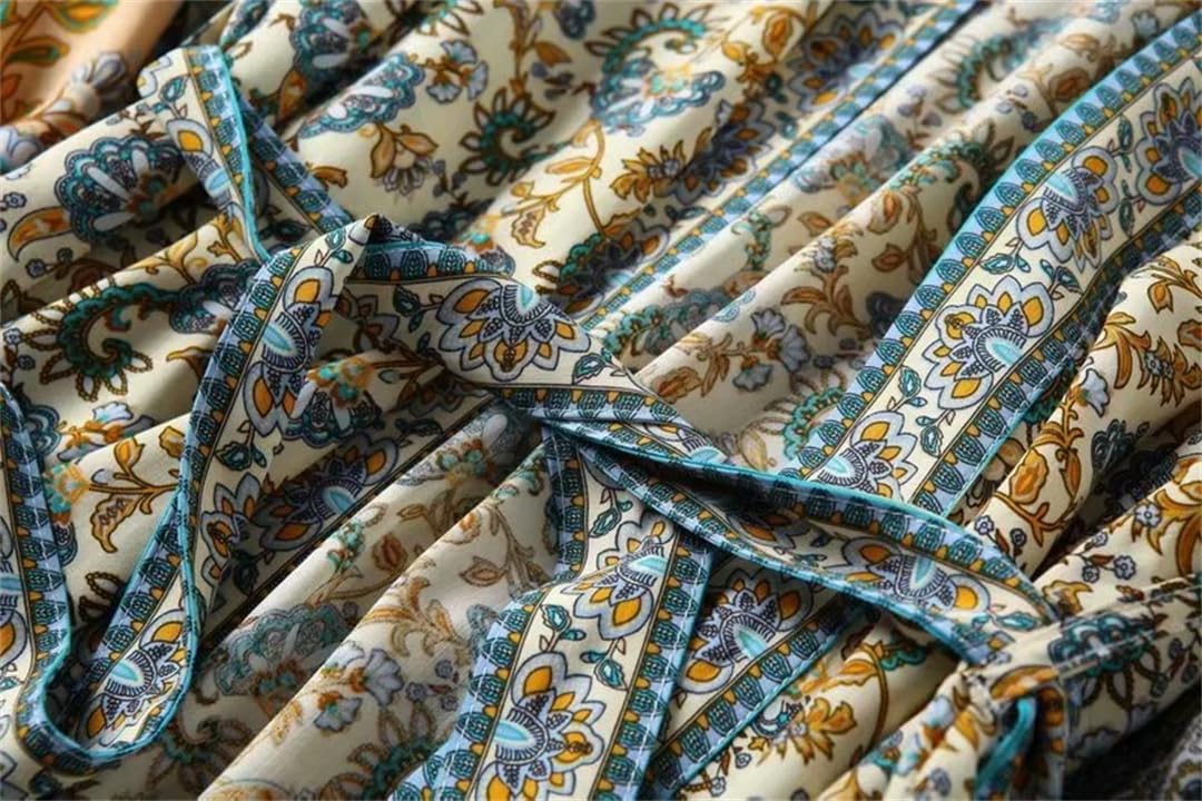 Disimlarl Kimono da donna con stampa a pipistrello, stile bohémien, con scollo a V