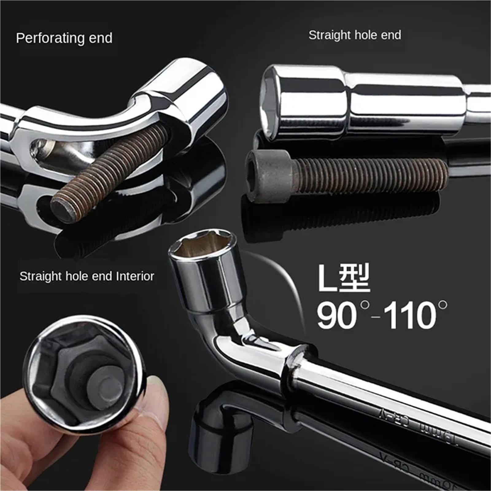 Juego de herramientas for reparación automóviles con llave tubo en forma L, hexagonal, llaves mano Juego de llaves de tubo(7pcs)