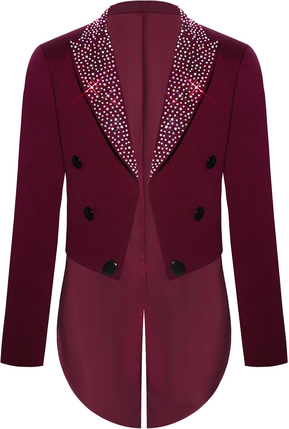 Sywiyi Boys Tailcoat Suit Slim Fit Tuxedo for Kids Formal Jacket Open Front Blazer for Wedding Prom