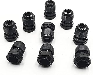 BULUSHI 20 Pcs Black Plastic Waterproof Connectors Cable Glands M20 x 1.5/PG13.5