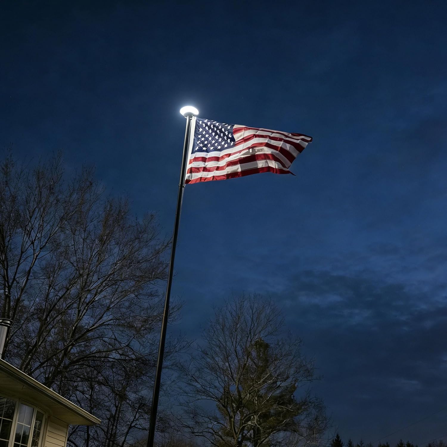 25FT Heavy Duty Black Aluminum 2.68" Bottom Tube Flag Pole Kit with Deluxe Solar Light, Outside House or In-Ground Commercial Use – Ultra Thick Diameter, 100MPH Wind Tested