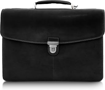 Tony Perotti Bella Russo Mens Italian Leather Messenger Bags - Triple Compartment Briefcases for Men - Tanned Leather
