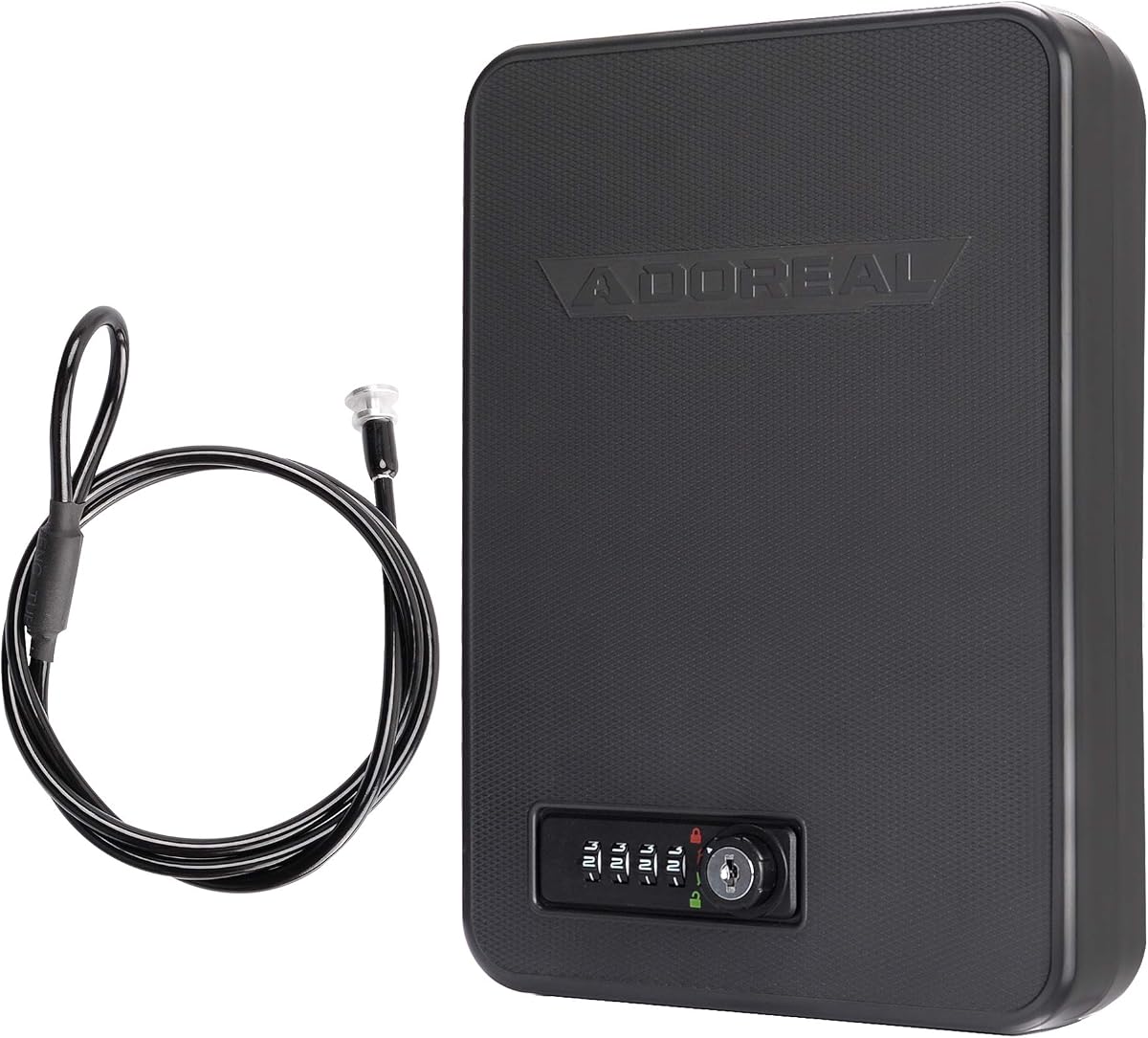 Adoreal Gun Safes for Pistols, Small Pistol Safe Handgun Portable Safe with 4 Digits Combination Lock for Gun Storage, Plastic Handgun Case for Car, Home, Travel