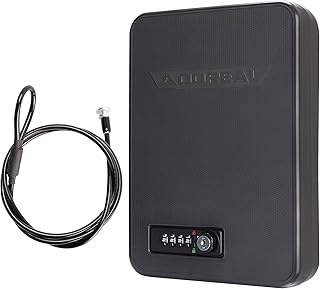 Adoreal Gun Safes for Pistols, Small Pistol Safe Handgun Portable Safe with 4 Digits Combination Lock for Gun Storage, Pla...