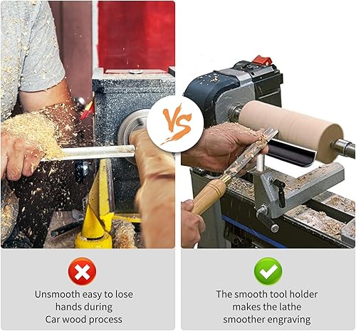 Miniatura 4 de Herramienta de torno de madera de acero inoxidable de 12 pulgadas, barra de descanso de 58 pulgadas, poste de torneado de madera, herramienta de