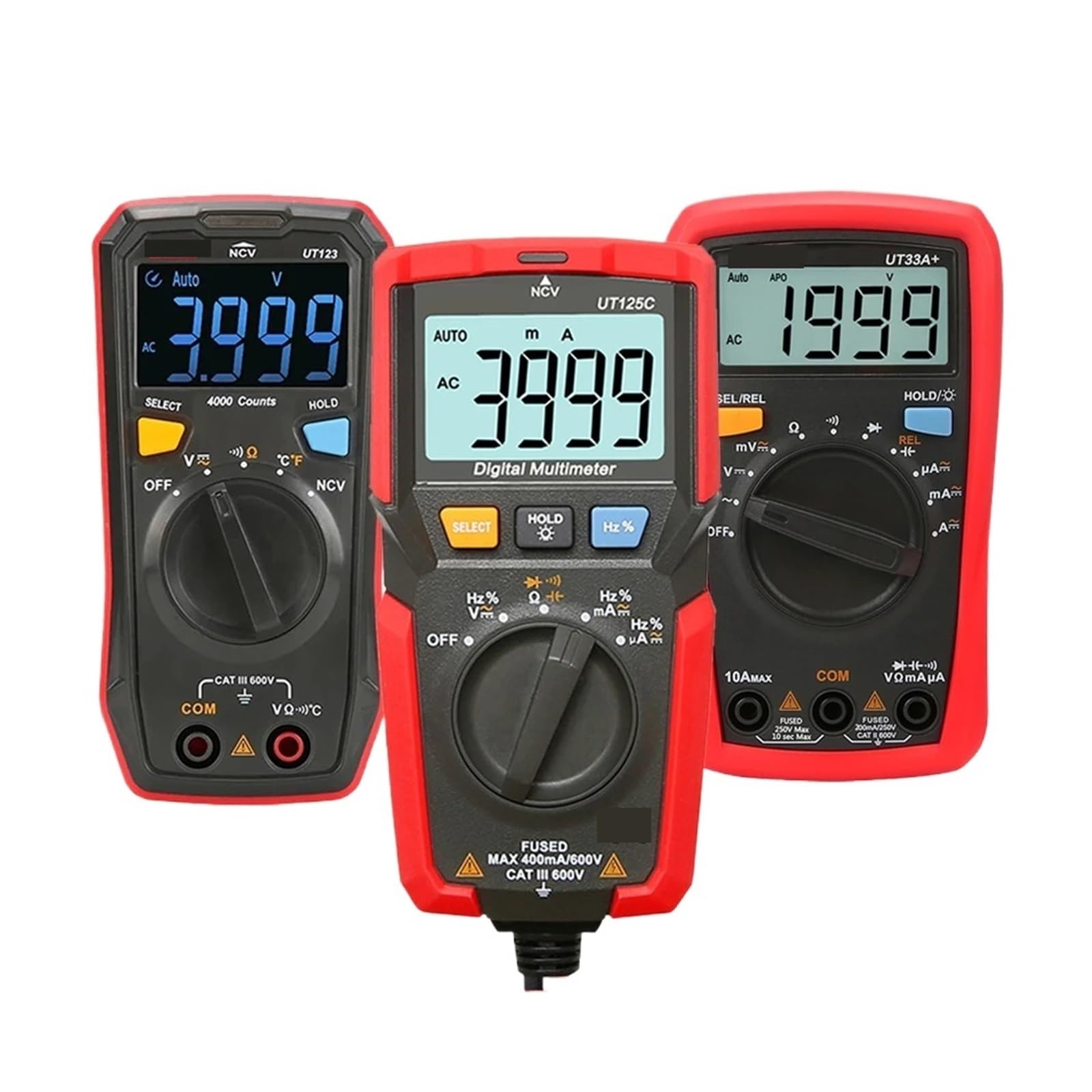 Multimetro Digitale UT33 UT120 UT123 UT125C Mi Ni multimetro Digitale Tascabile multimetro Elettrico Tester Elettricista multimetro(UT33B Plus)