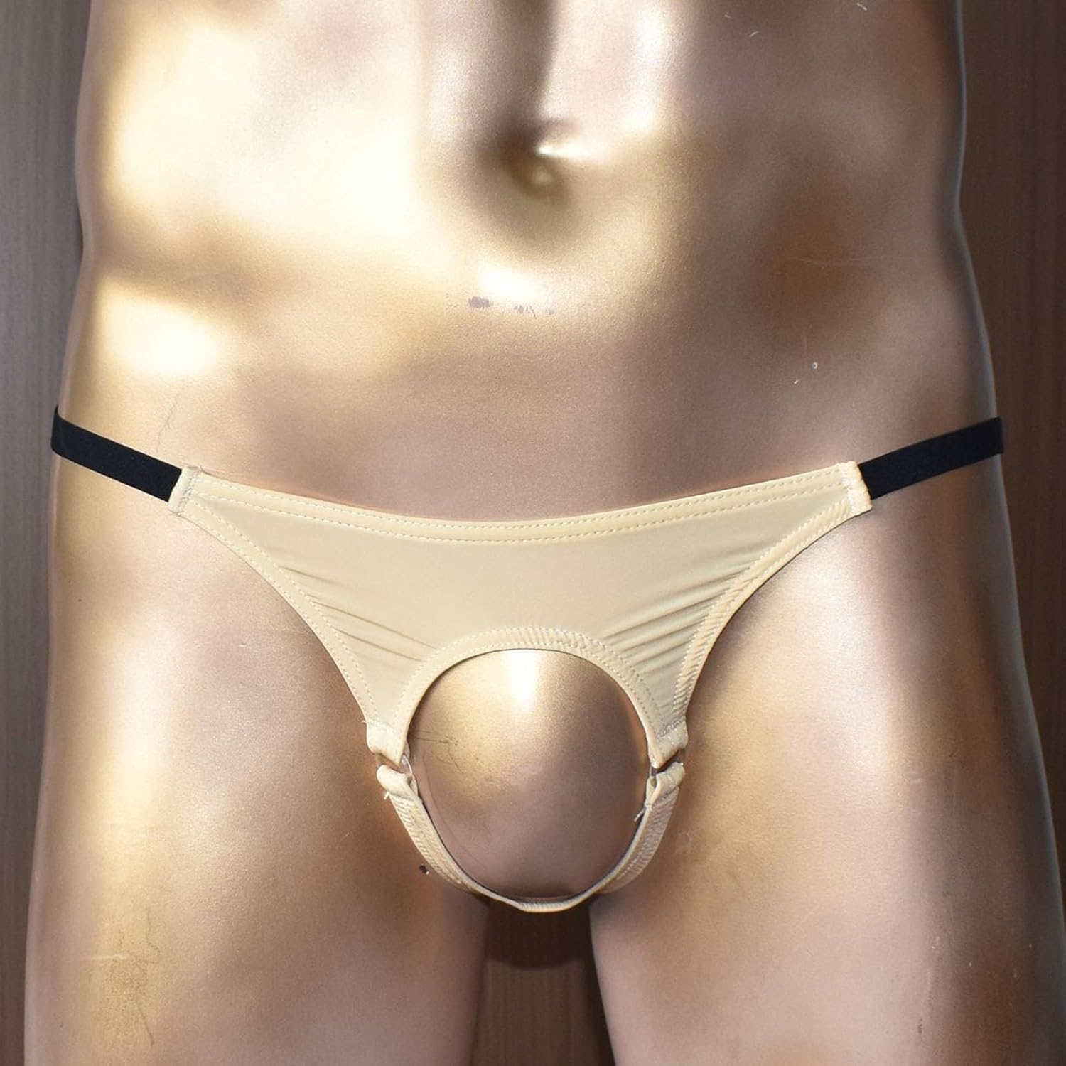 Men's Cutout Pouch Briefs Adjustable Strap Low Rise Underwear