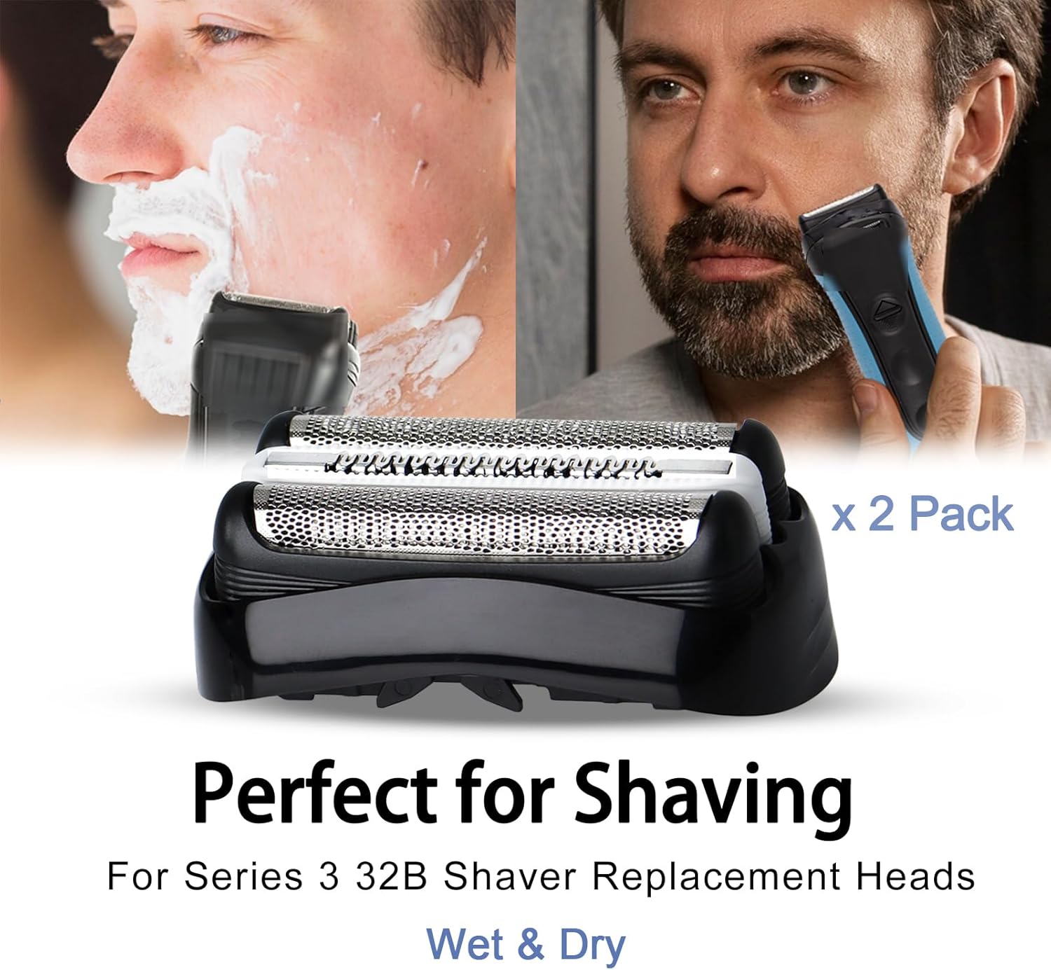 Condition photo showing Good Condition for 2 Pack 32B S3 Electric Replacement Shaver Head for Series 3 Shaving Razors, Compatible with S3 3040s 3080s-4 370cc 3070cc 3000s 3010, 3090cc Etc.