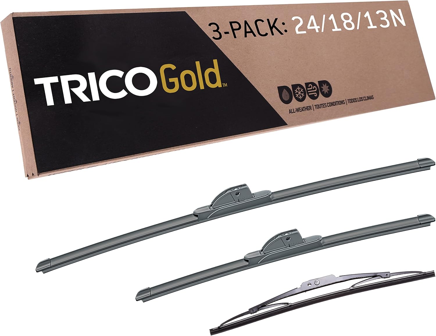 Trico Gold Driver/Passenger/Rear Kit Replacement Windshield Wipers