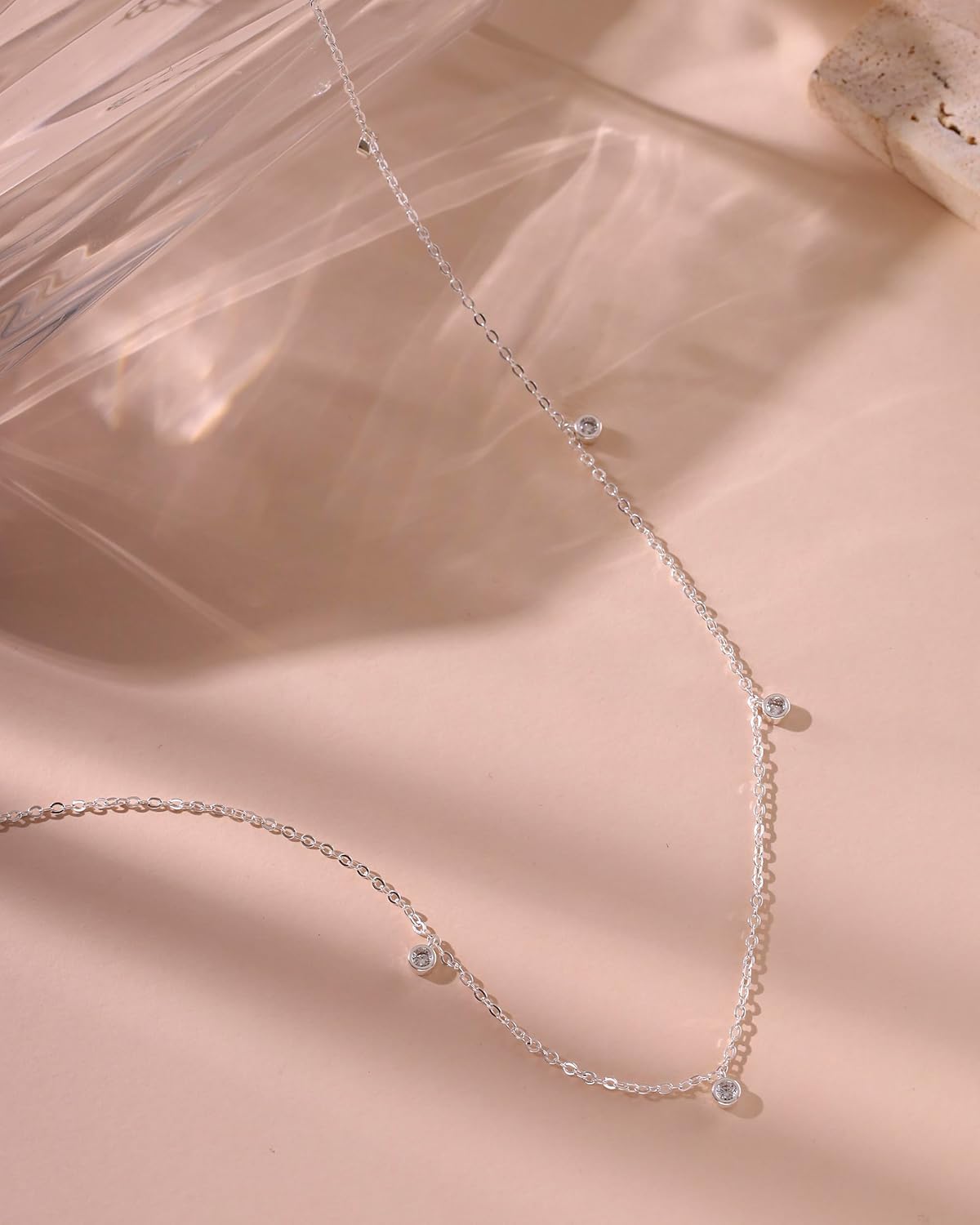 Gold Necklace for Women Non Tarnish, 14K Gold Plated Dainty CZ Clover Marquise Flower Charm Diamond Choker Necklace for Women Trendy Wedding Jewelry - Image 5