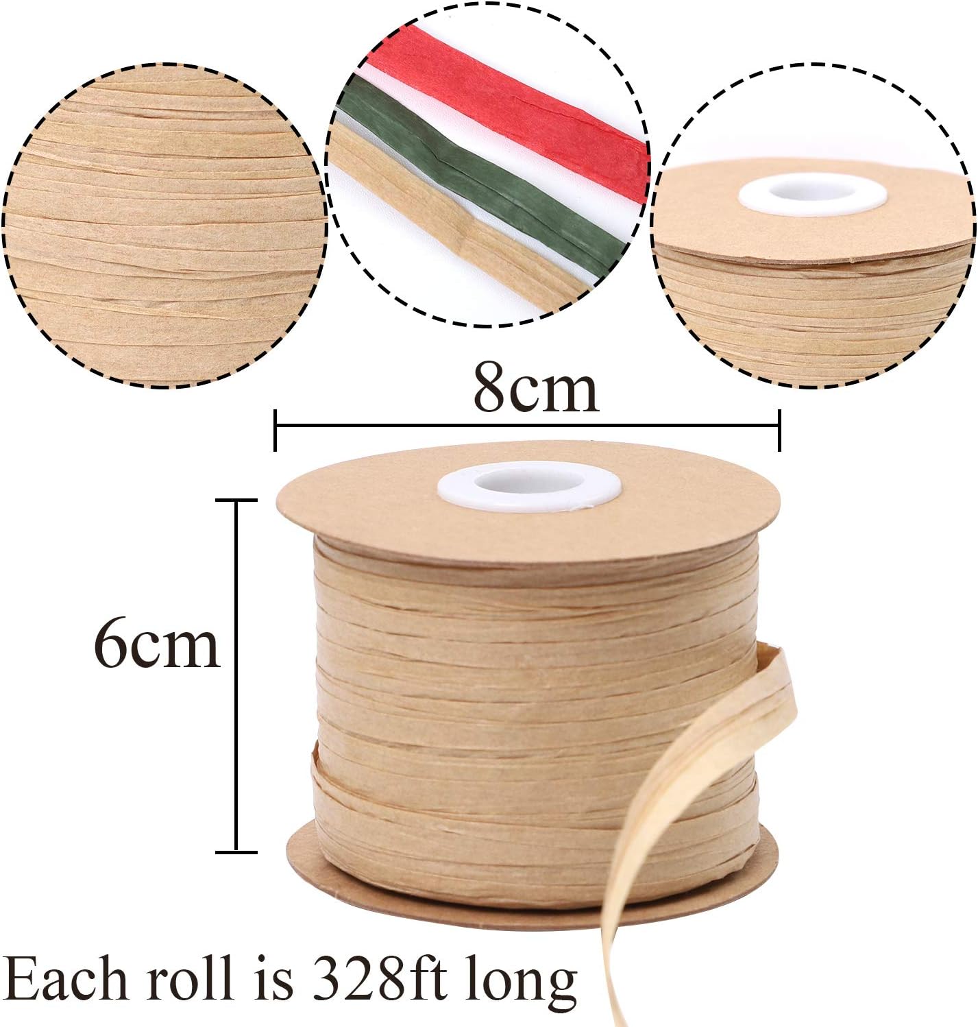 Elcoho 984 Feet Raffia Ribbons Christmas Wrapping String Raffia Twine