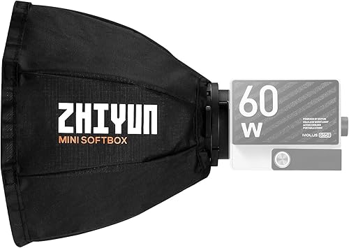 Miniatura 3 de Zhiyun Mini Softbox, montaje ZY para Zhiyun Mouls G60 y X100 COB Video LED Luz