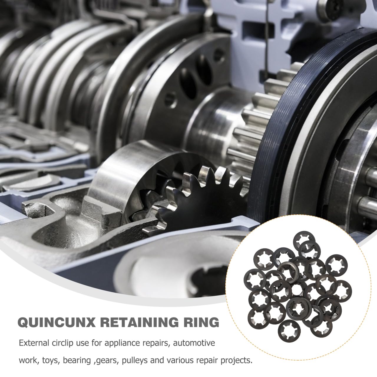 Cabilock Carbon Steel Bearing Clamping Ring 1.02 Inch Flower Retaining Washers Locking Rings for Axles Shafts Industrial Fasteners
