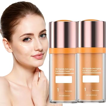 Beauty Crema De Ojos Con Peptidos 5D, Crema De Ojos Con Peptido 5D, Peptide Eye Cream Anti Aging & Wrinkle for Dark Circles 2PCS