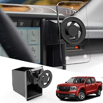 Mabett Magnetic Phone Holder Cubby Insert for Ford Maverick 2022-2024 Accessories, Dash Mount Storage Box Kit Phone Holder