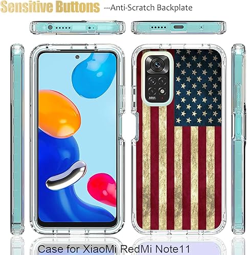 Miniatura 5 de Funda para Redmi Note 11 (4G)Redmi Note 11S 2201117TY con protector de pantalla de vidrio templado, funda protectora de cuerpo completo con bonito