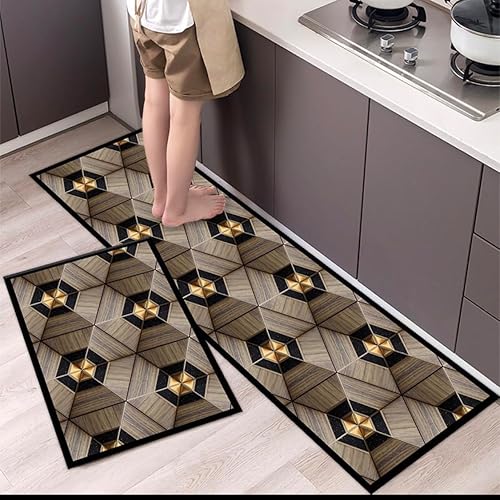 Miniatura 2 de ALFOMBRILLA ENMARANAR - Juego de 2 tapetes de cocina antideslizantes para uso en cocina y sala de estar
