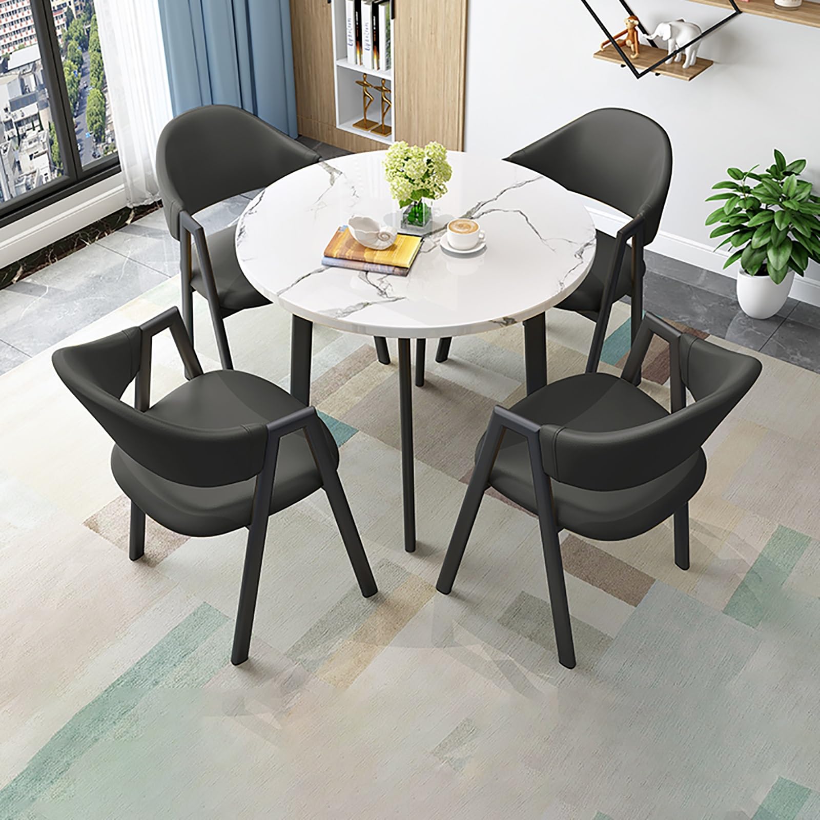 Amazon.com: Round dining table for 4 with chairs,round dining 